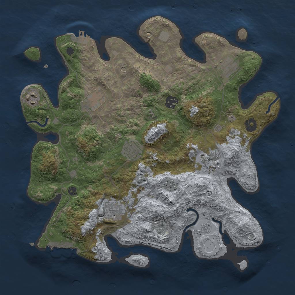 Rust Map: Procedural Map, Size: 3400, Seed: 940450340, 17 Monuments