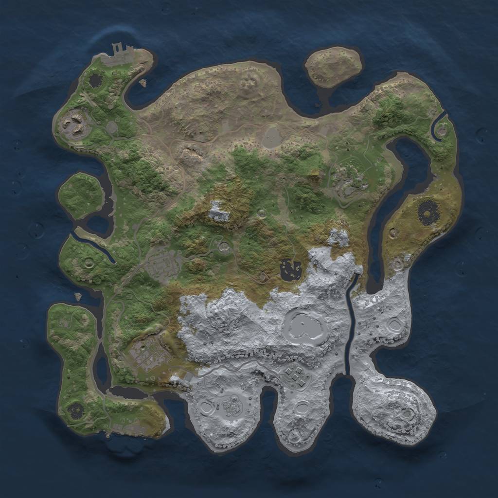 Rust Map: Procedural Map, Size: 3200, Seed: 1862839335, 15 Monuments