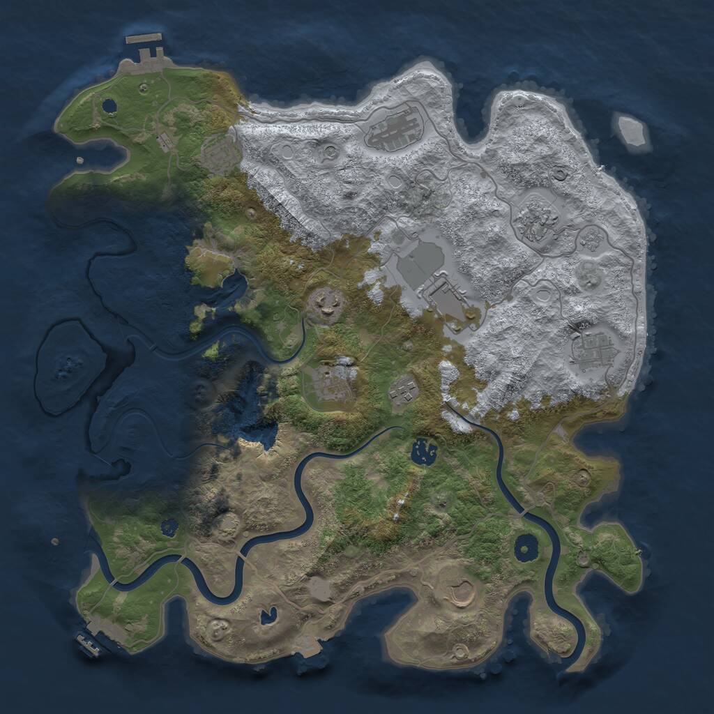 Rust Map: Procedural Map, Size: 4000, Seed: 1447718271, 16 Monuments