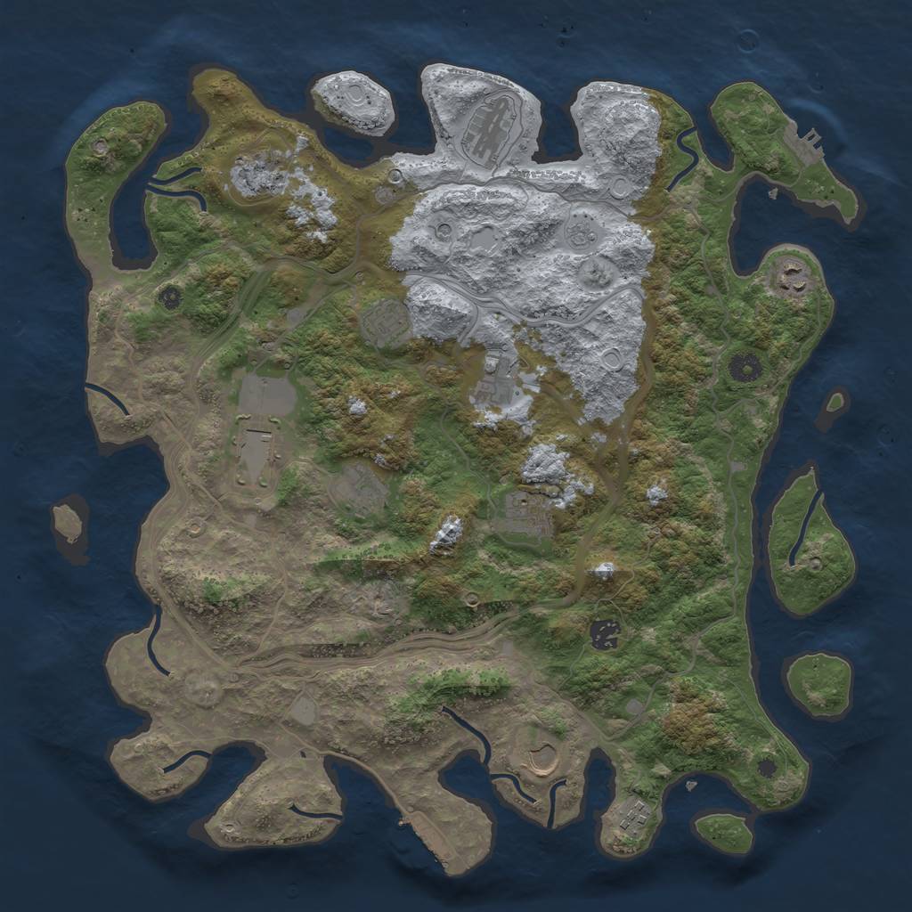 Rust Map: Procedural Map, Size: 4250, Seed: 1497626626, 20 Monuments