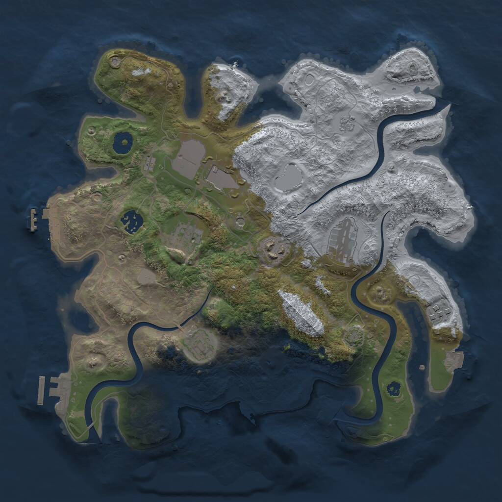 Rust Map: Procedural Map, Size: 3500, Seed: 478827567, 13 Monuments