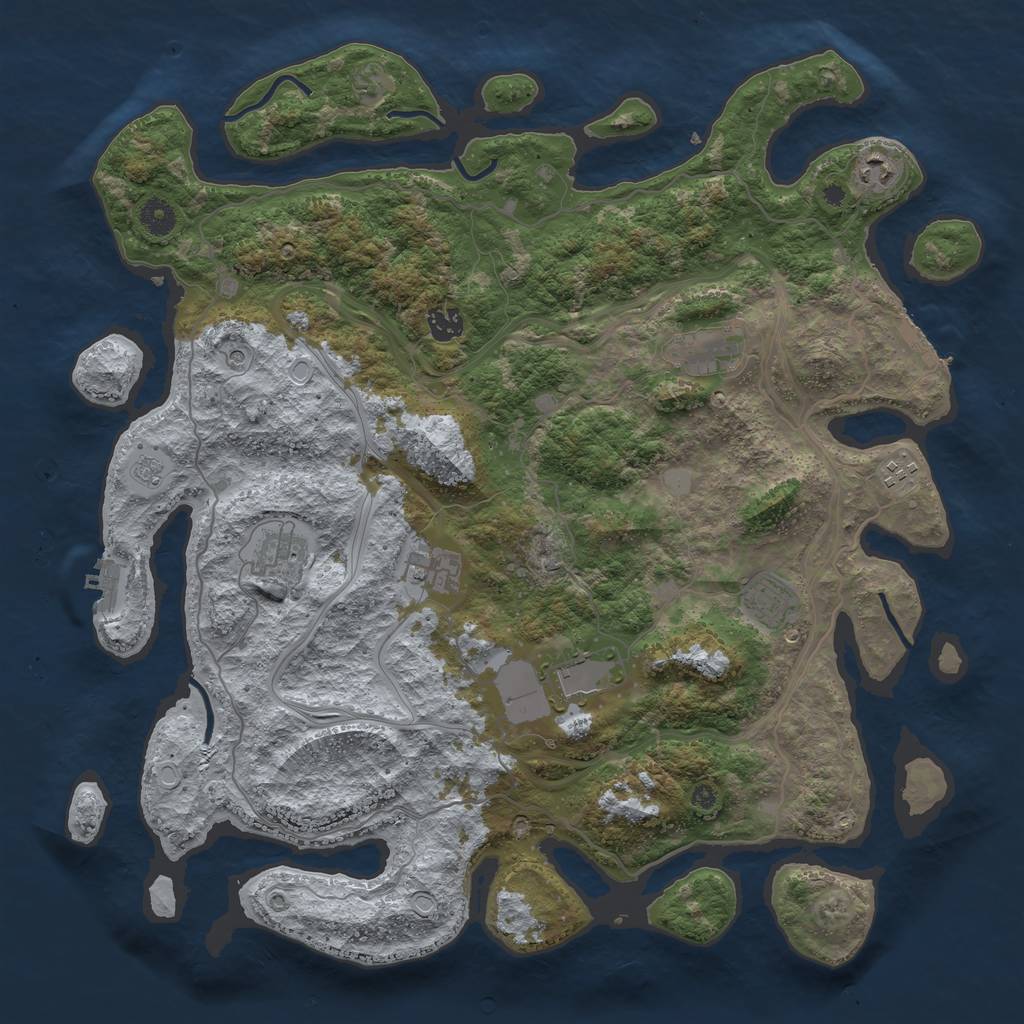 Rust Map: Procedural Map, Size: 4250, Seed: 518162183, 17 Monuments