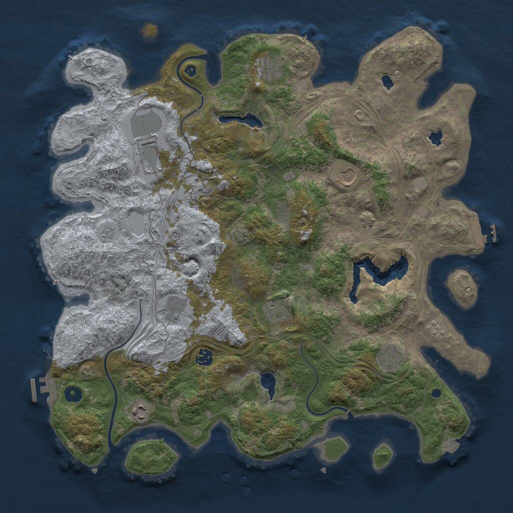 Rust Map: Procedural Map, Size: 4500, Seed: 12439874, 16 Monuments