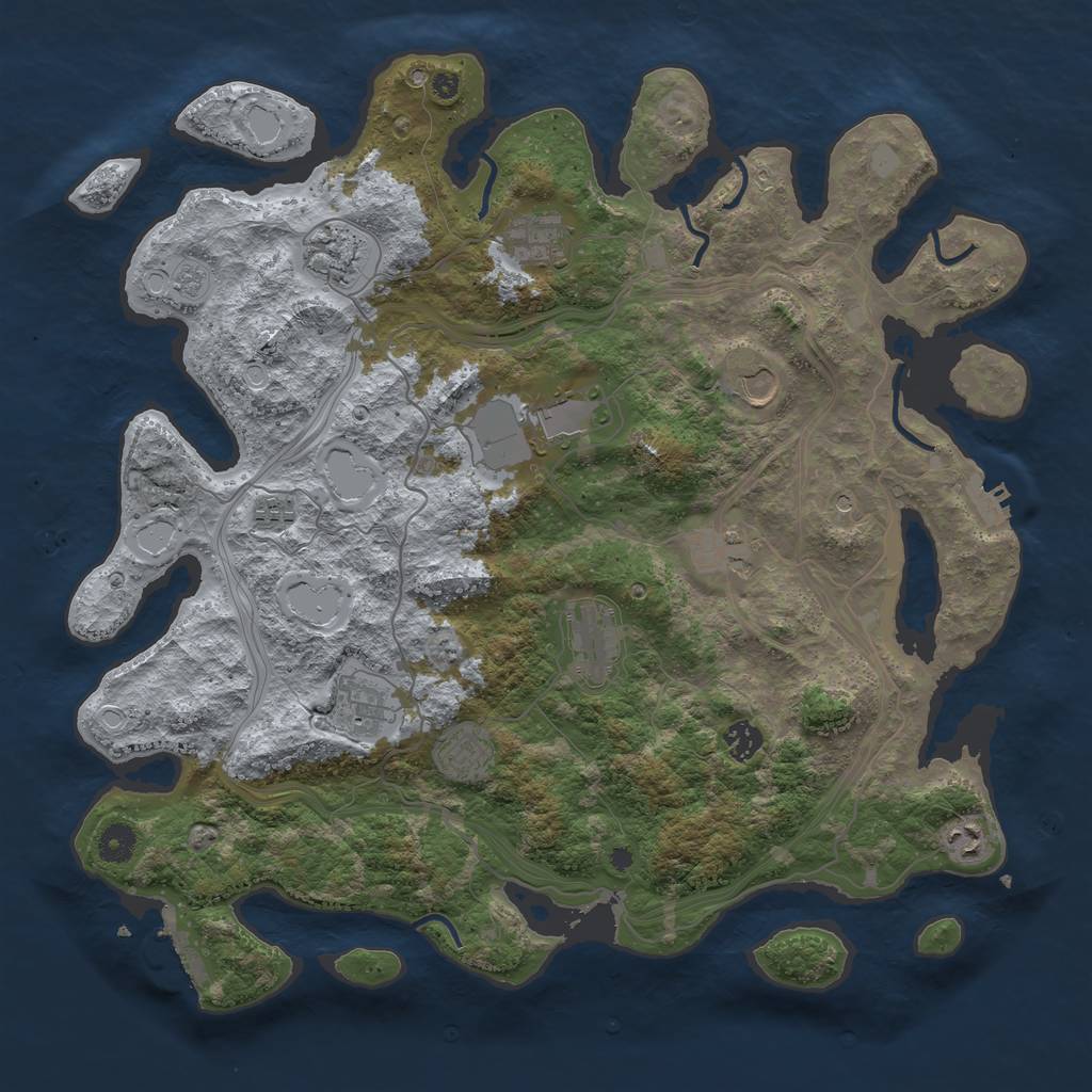 Rust Map: Procedural Map, Size: 4250, Seed: 391930225, 20 Monuments