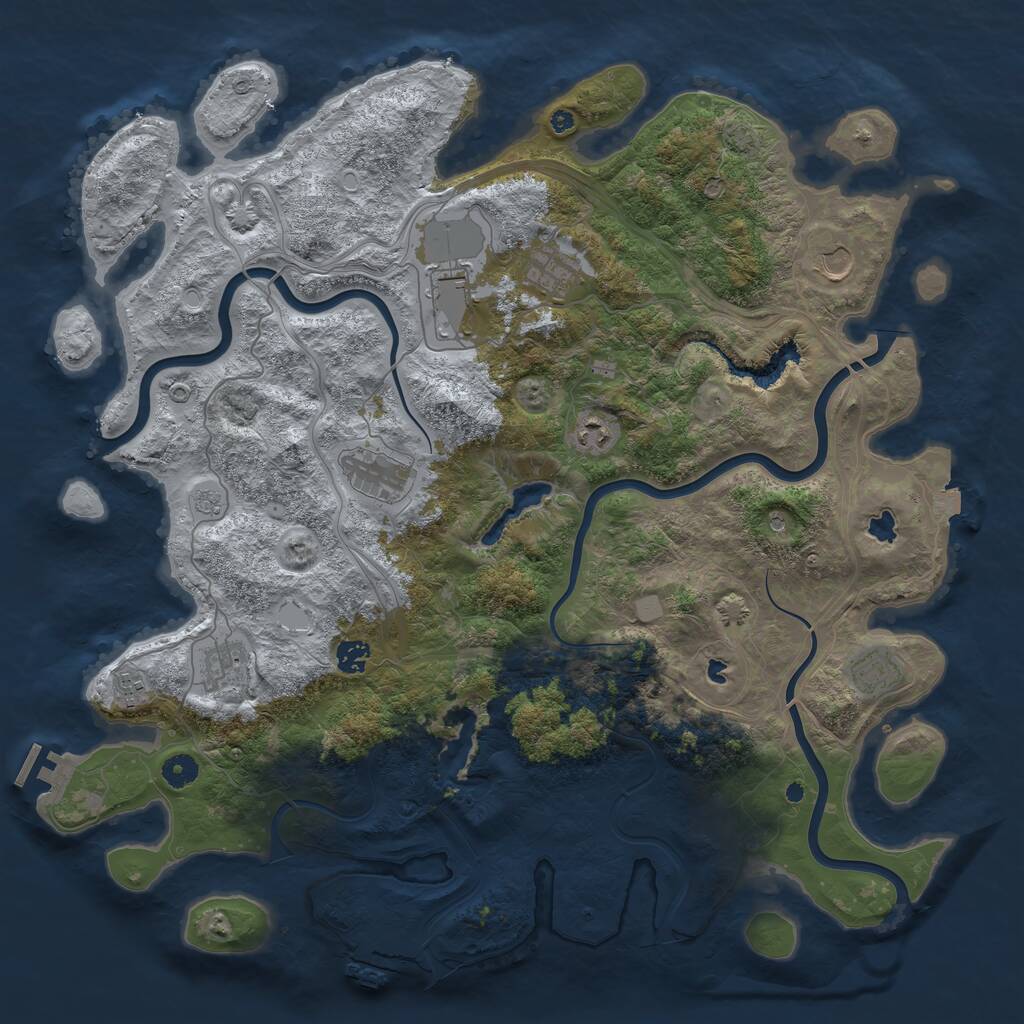 Rust Map: Procedural Map, Size: 4500, Seed: 957301225, 15 Monuments