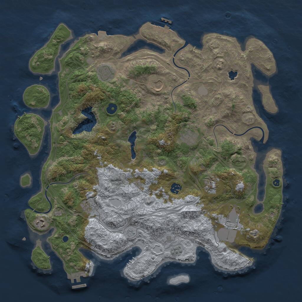 Rust Map: Procedural Map, Size: 4250, Seed: 3556725, 15 Monuments
