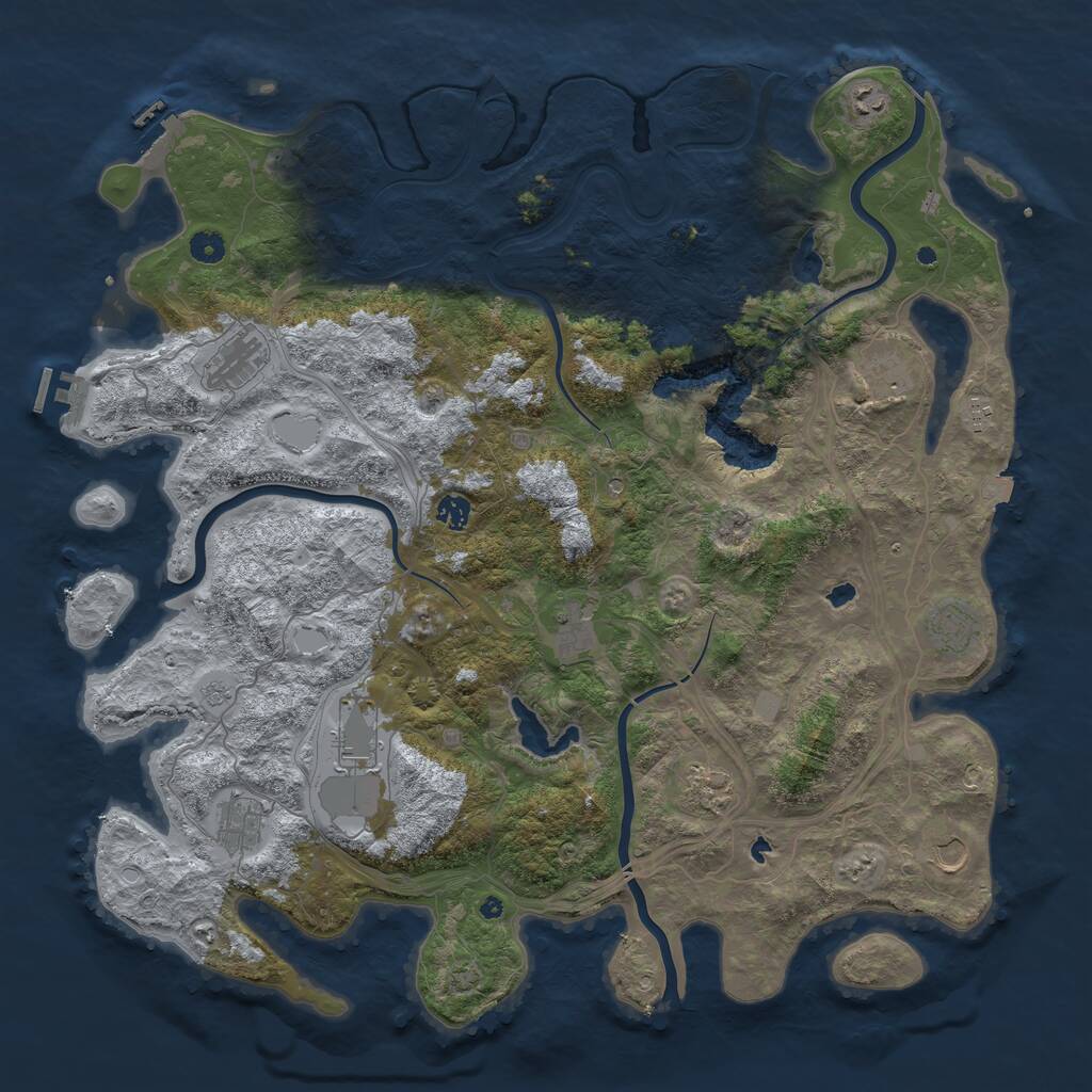 Rust Map: Procedural Map, Size: 4800, Seed: 298896654, 17 Monuments