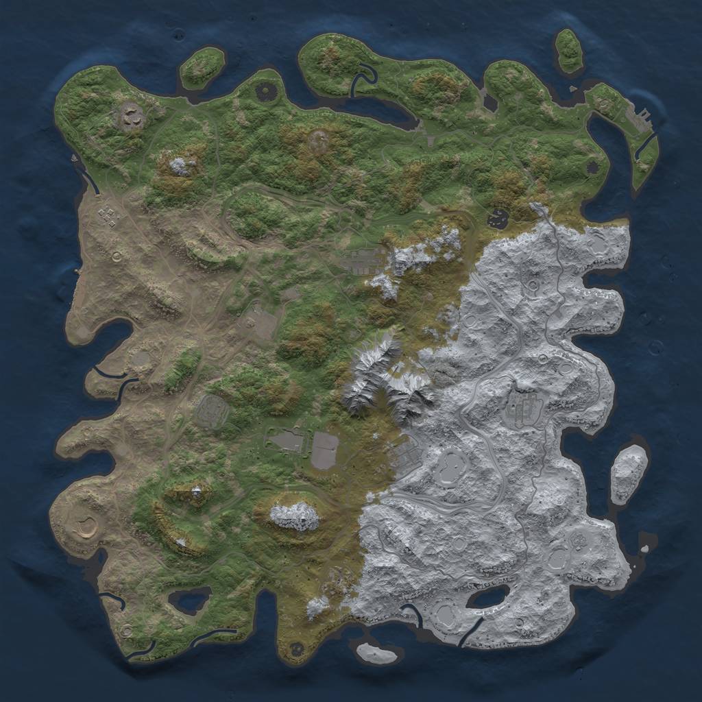 Rust Map: Procedural Map, Size: 5000, Seed: 378722202, 20 Monuments