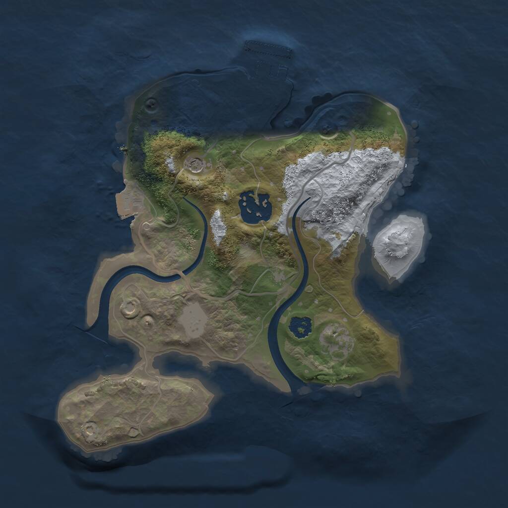 Rust Map: Procedural Map, Size: 2250, Seed: 923, 4 Monuments