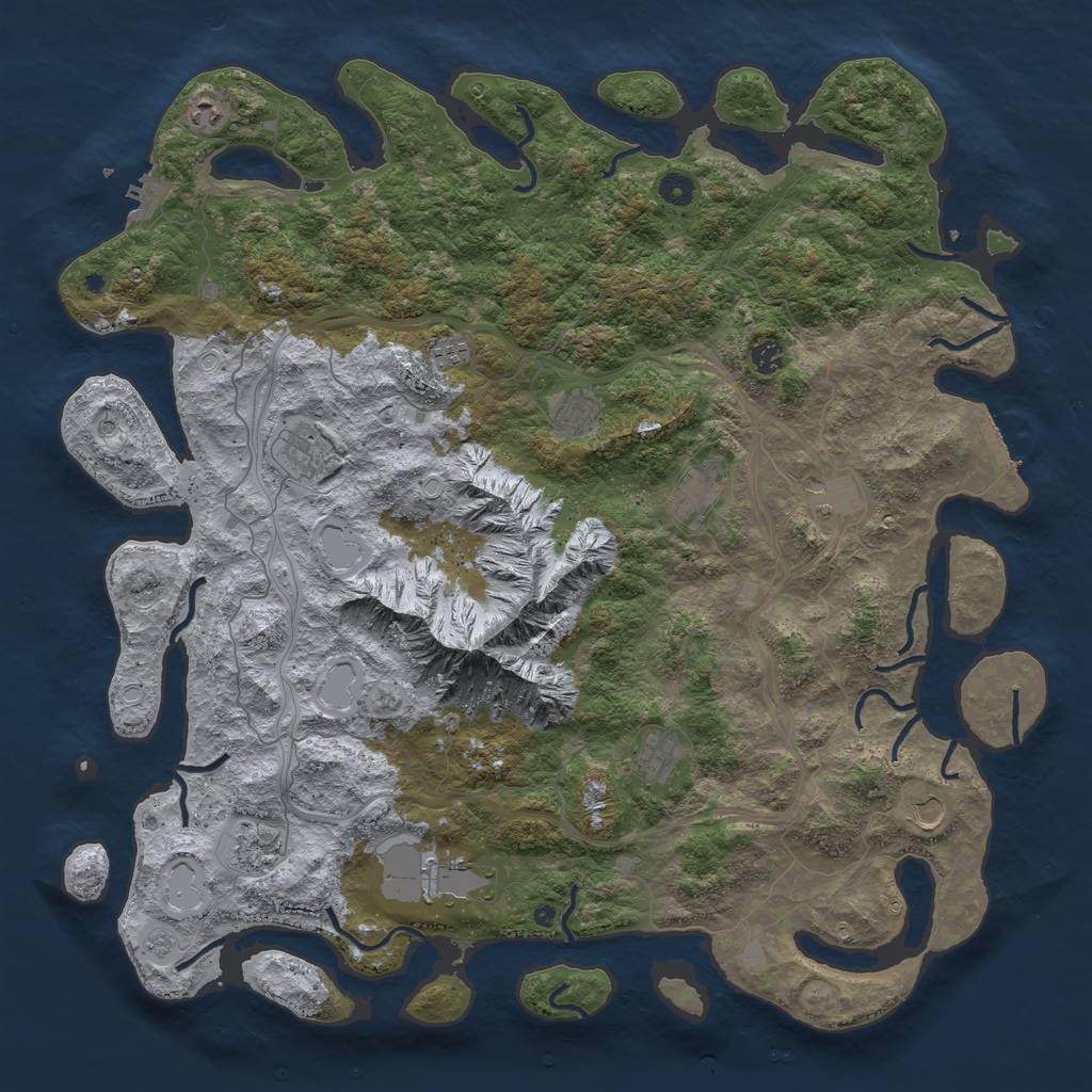 Rust Map: Procedural Map, Size: 5000, Seed: 232847392, 18 Monuments