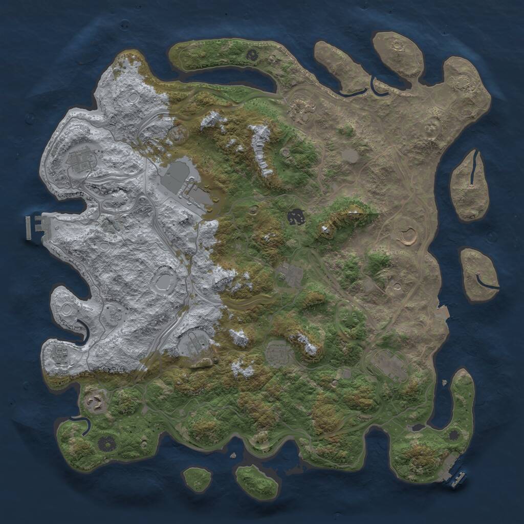 Rust Map: Procedural Map, Size: 4500, Seed: 116270358, 17 Monuments