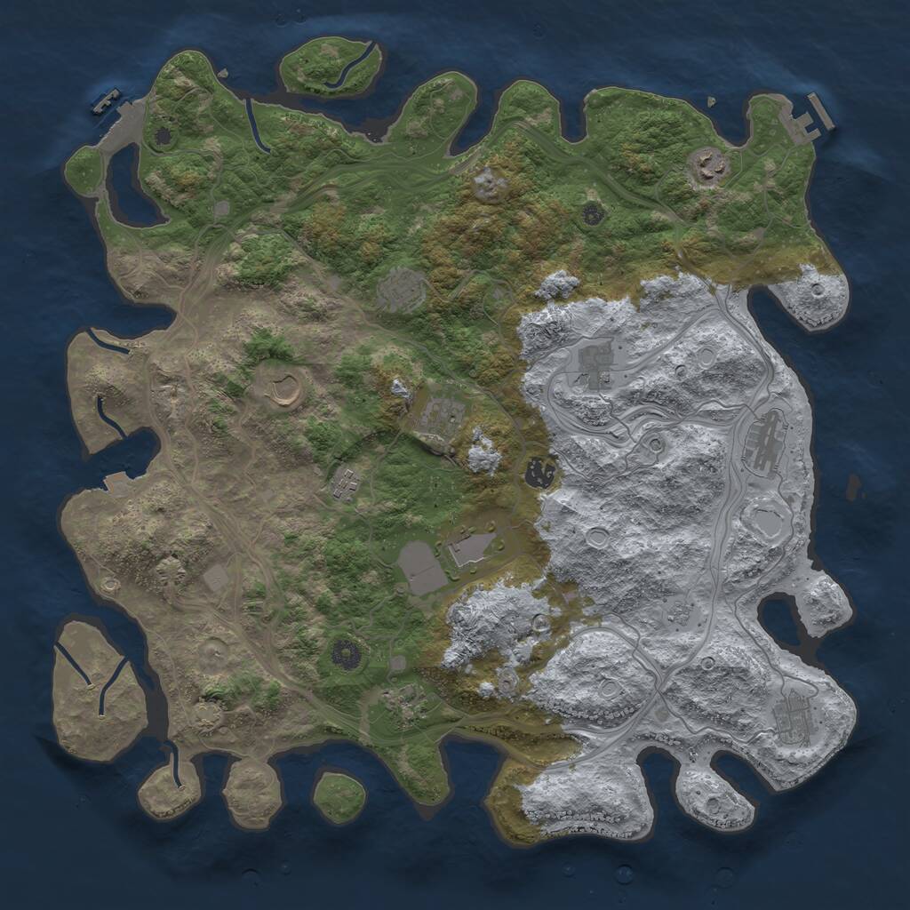 Rust Map: Procedural Map, Size: 4500, Seed: 2011, 17 Monuments
