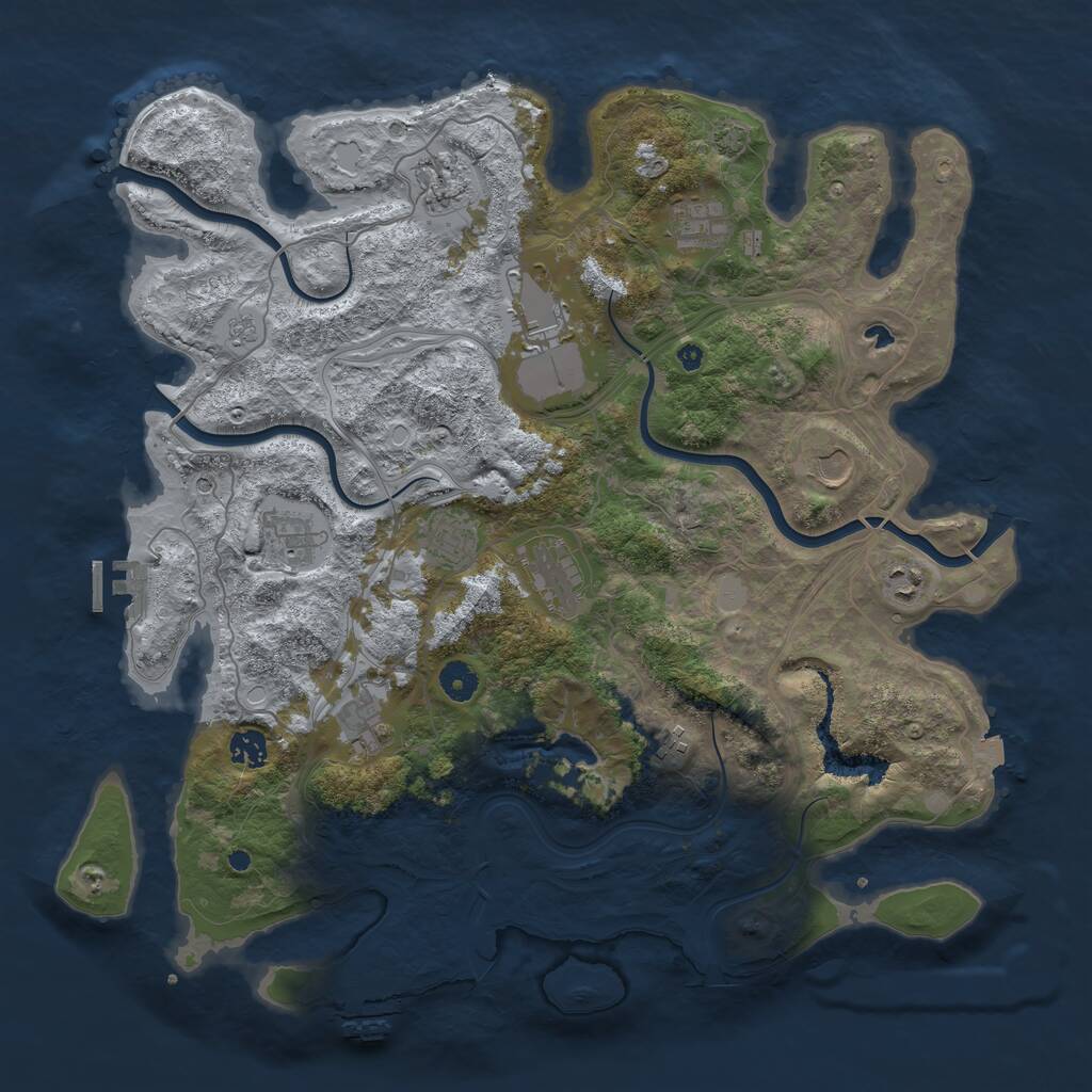 Rust Map: Procedural Map, Size: 4250, Seed: 20223, 17 Monuments