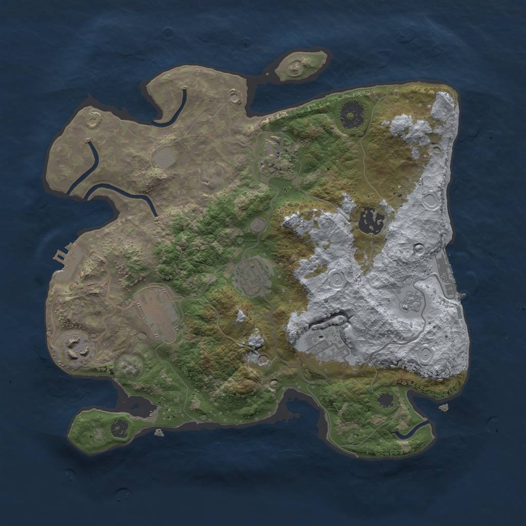 Rust Map: Procedural Map, Size: 3000, Seed: 1363343813, 15 Monuments