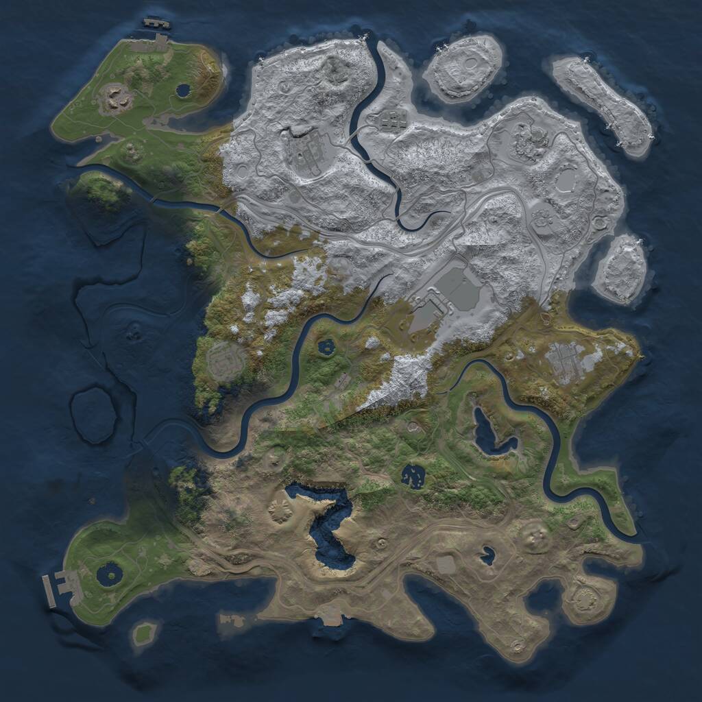 Rust Map: Procedural Map, Size: 4250, Seed: 2257335, 14 Monuments
