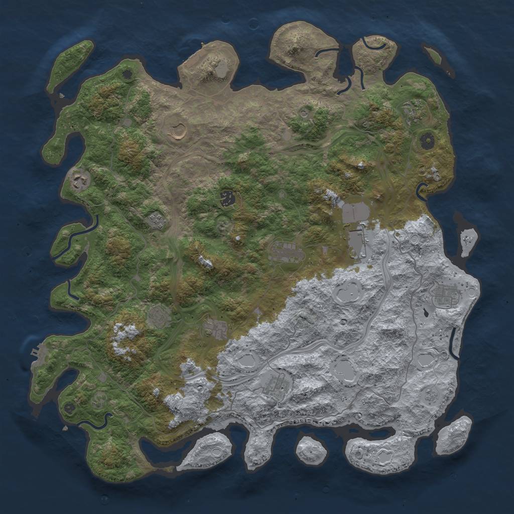 Rust Map: Procedural Map, Size: 4800, Seed: 13, 20 Monuments