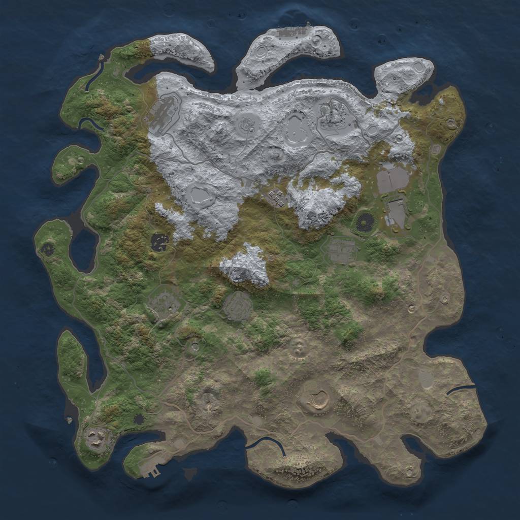 Rust Map: Procedural Map, Size: 4200, Seed: 928931633, 19 Monuments