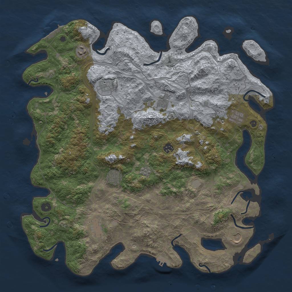 Rust Map: Procedural Map, Size: 4500, Seed: 1356900026, 18 Monuments