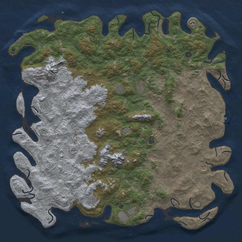 Rust Map: Procedural Map, Size: 6000, Seed: 883205184, 20 Monuments