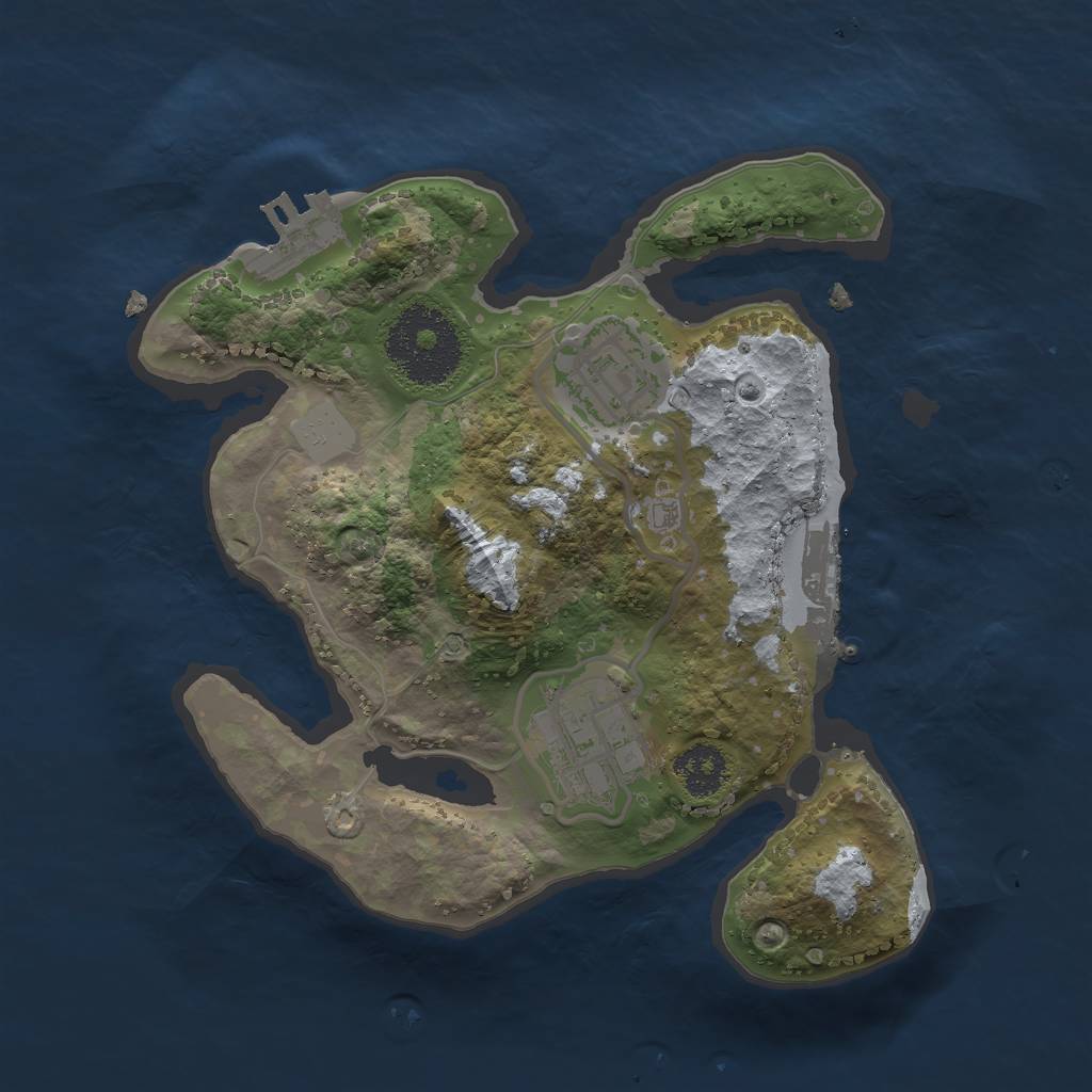 Rust Map: Procedural Map, Size: 2200, Seed: 1912624505, 9 Monuments