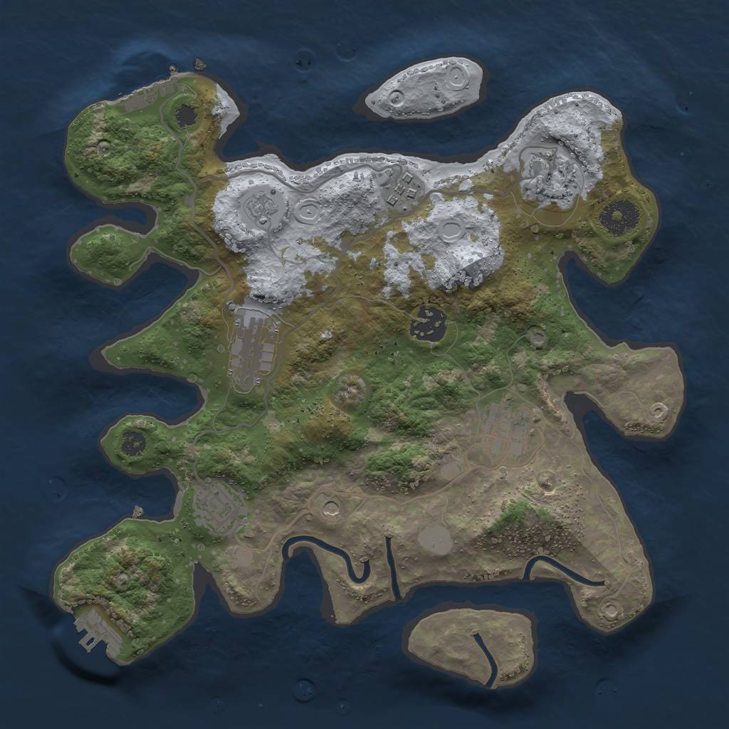 Rust Map: Procedural Map, Size: 3000, Seed: 214255322, 15 Monuments