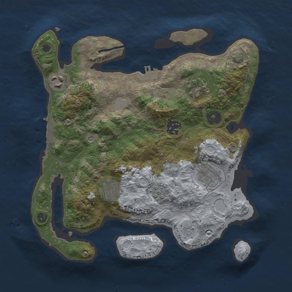 Rust Map: Procedural Map, Size: 3000, Seed: 559086715, 14 Monuments