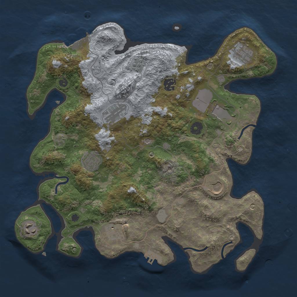 Rust Map: Procedural Map, Size: 3500, Seed: 339505336, 18 Monuments