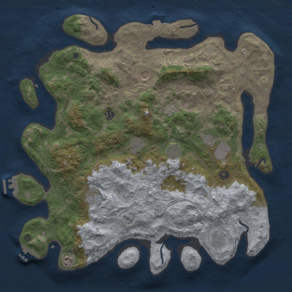 Rust Map: Procedural Map, Size: 4250, Seed: 43779358, 16 Monuments
