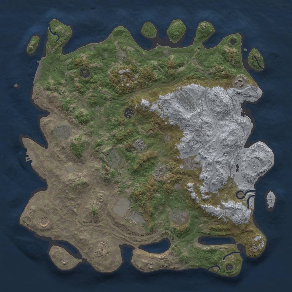 Rust Map: Procedural Map, Size: 4250, Seed: 1210138865, 20 Monuments