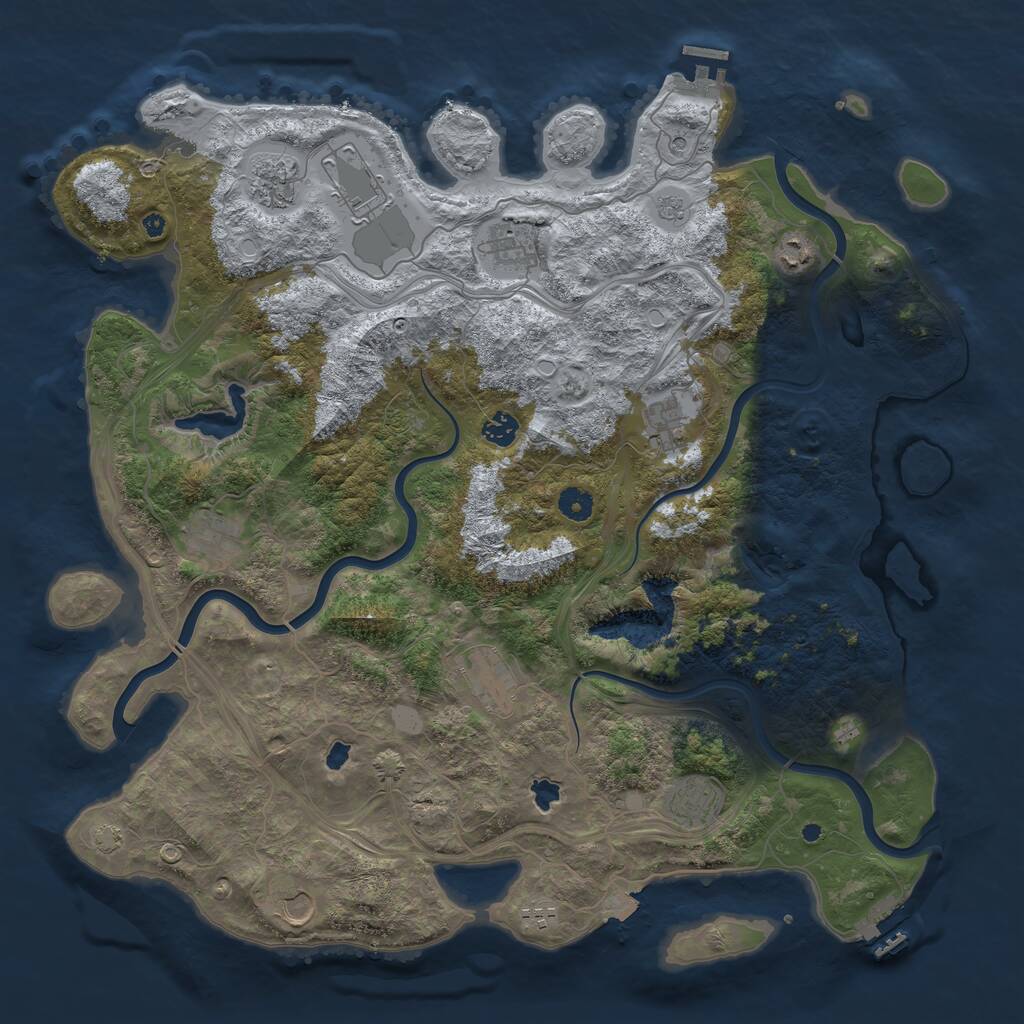 Rust Map: Procedural Map, Size: 4500, Seed: 8563214, 17 Monuments