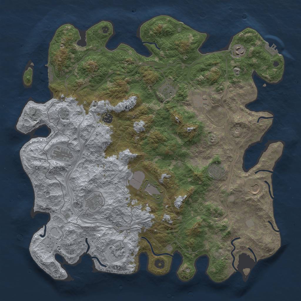 Rust Map: Procedural Map, Size: 4500, Seed: 462356, 20 Monuments