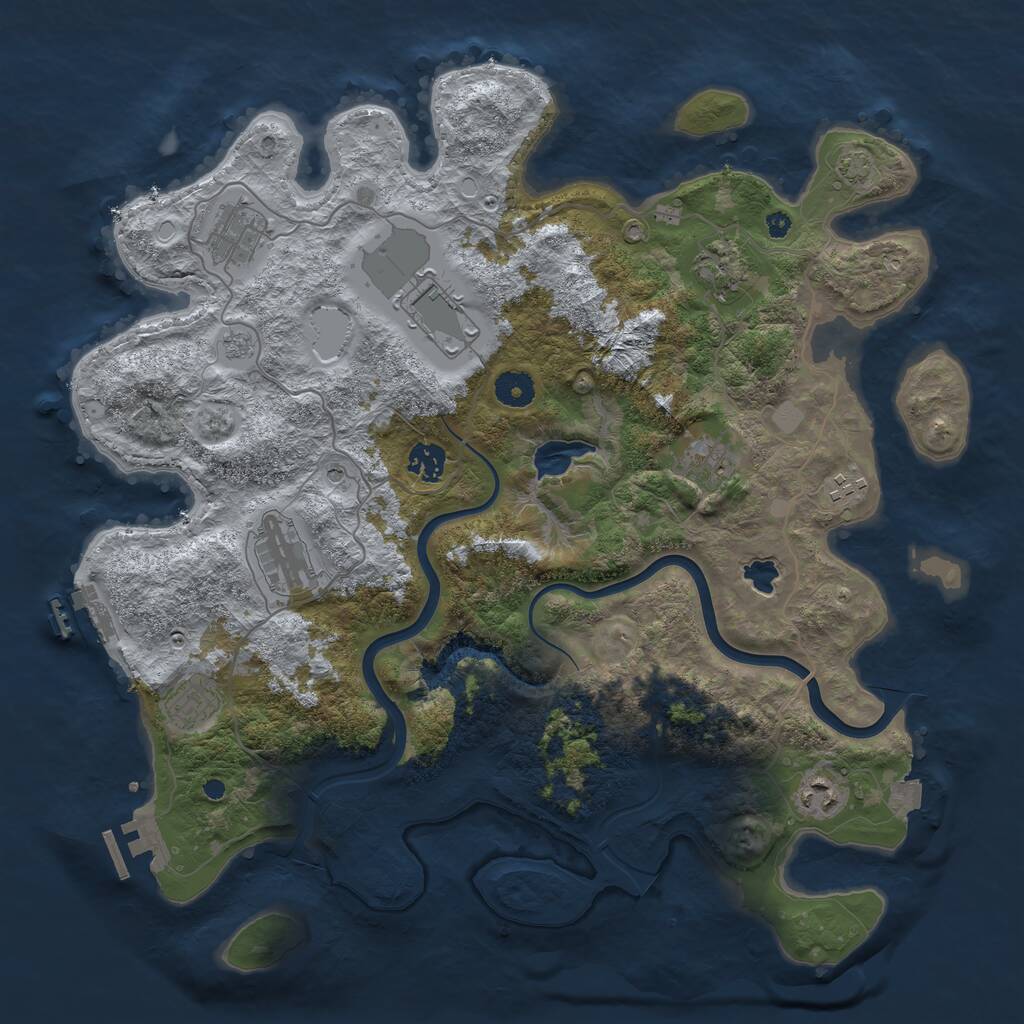 Rust Map: Procedural Map, Size: 4000, Seed: 998837640, 15 Monuments