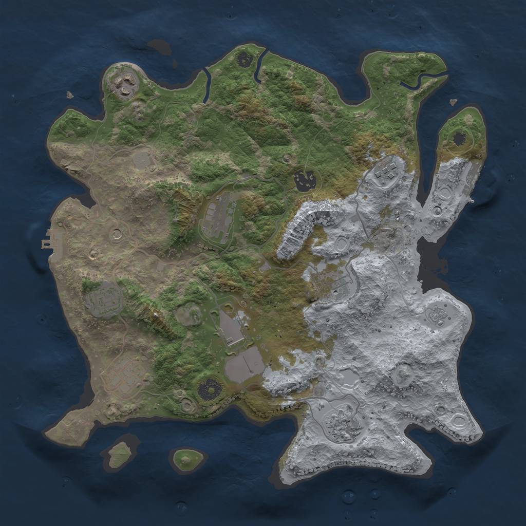Rust Map: Procedural Map, Size: 3500, Seed: 1475396089, 18 Monuments