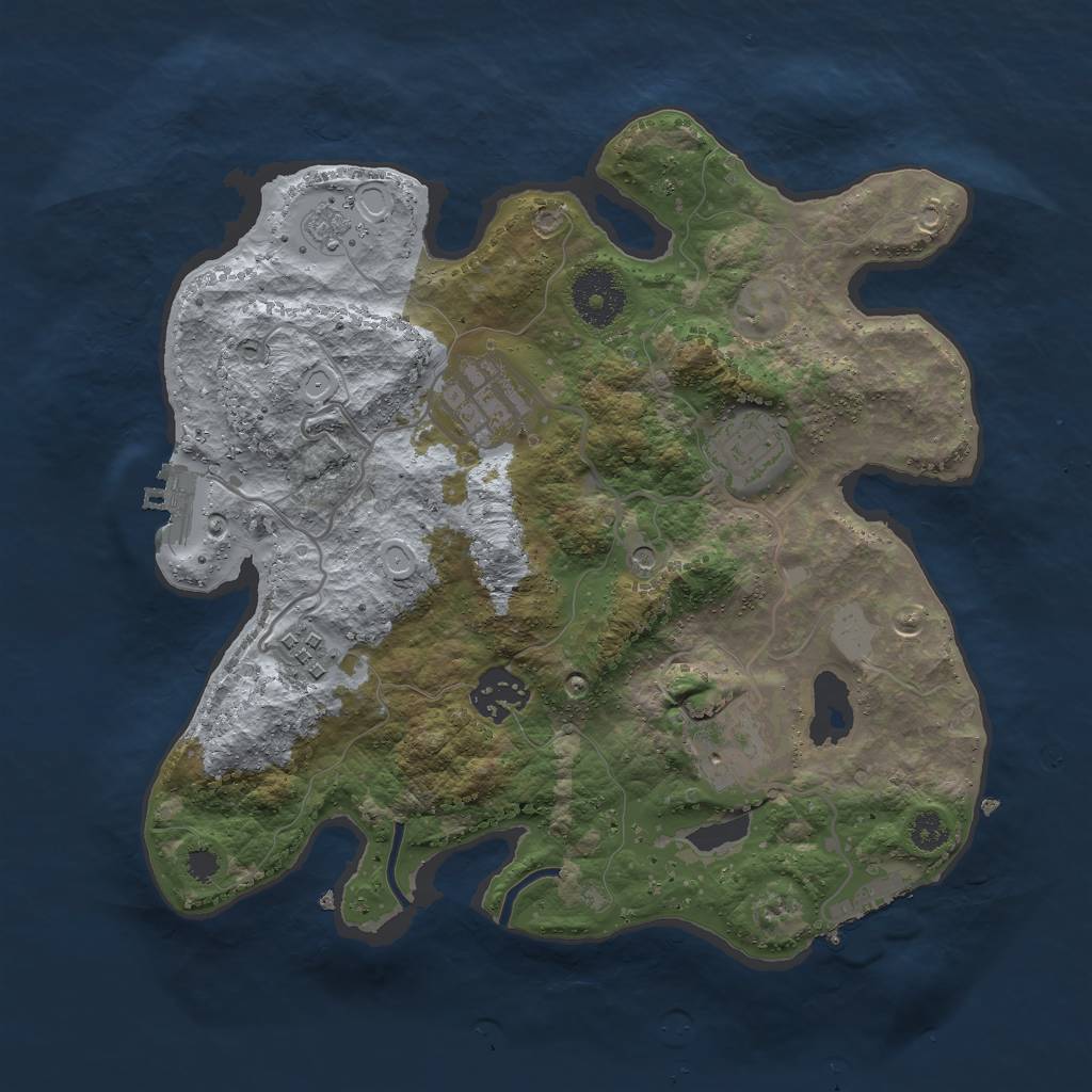 Rust Map: Procedural Map, Size: 3000, Seed: 810201647, 14 Monuments