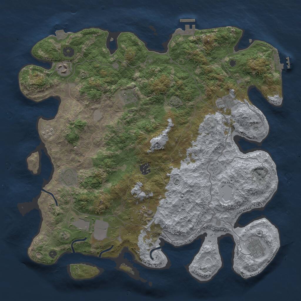 Rust Map: Procedural Map, Size: 4000, Seed: 2086726239, 15 Monuments