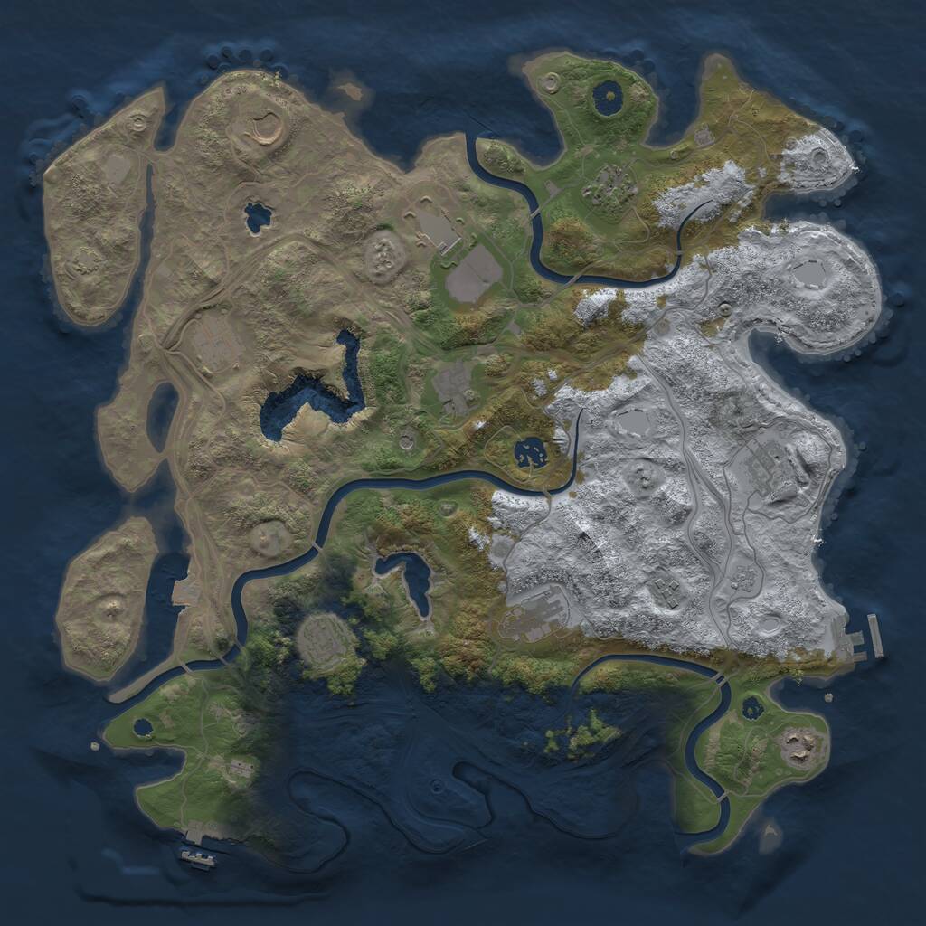Rust Map: Procedural Map, Size: 4250, Seed: 406917879, 17 Monuments
