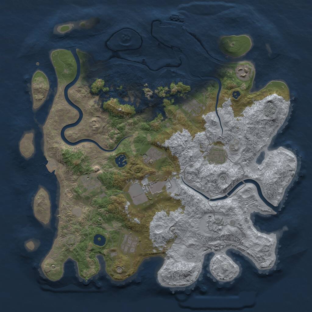 Rust Map: Procedural Map, Size: 3900, Seed: 4160585, 15 Monuments