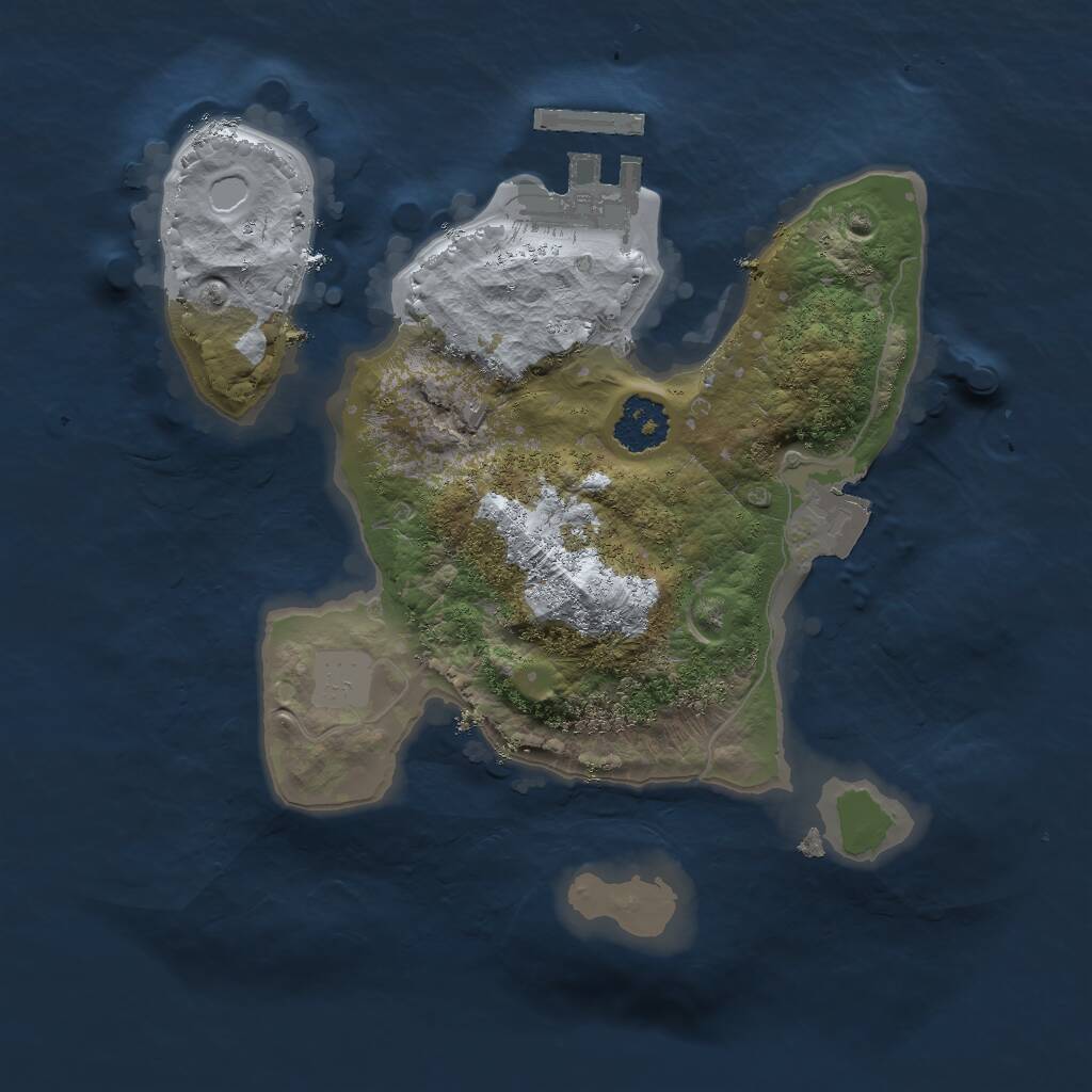 Rust Map: Procedural Map, Size: 2000, Seed: 1572082008, 2 Monuments