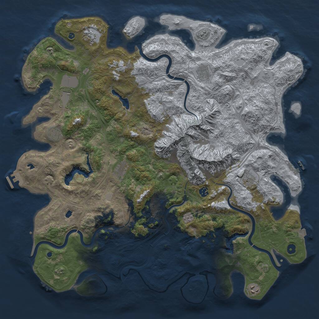 Rust Map: Procedural Map, Size: 5000, Seed: 54464568, 15 Monuments