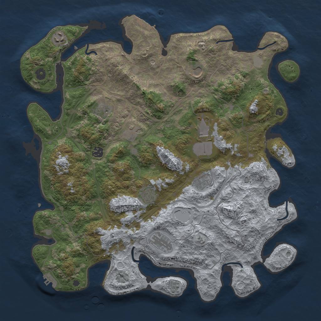 Rust Map: Procedural Map, Size: 4300, Seed: 525731, 19 Monuments