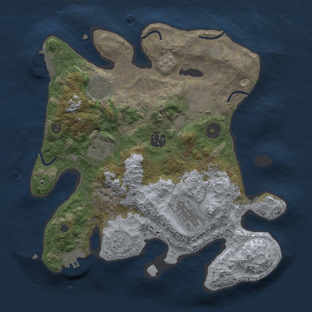 Rust Map: Procedural Map, Size: 3000, Seed: 944992917, 14 Monuments