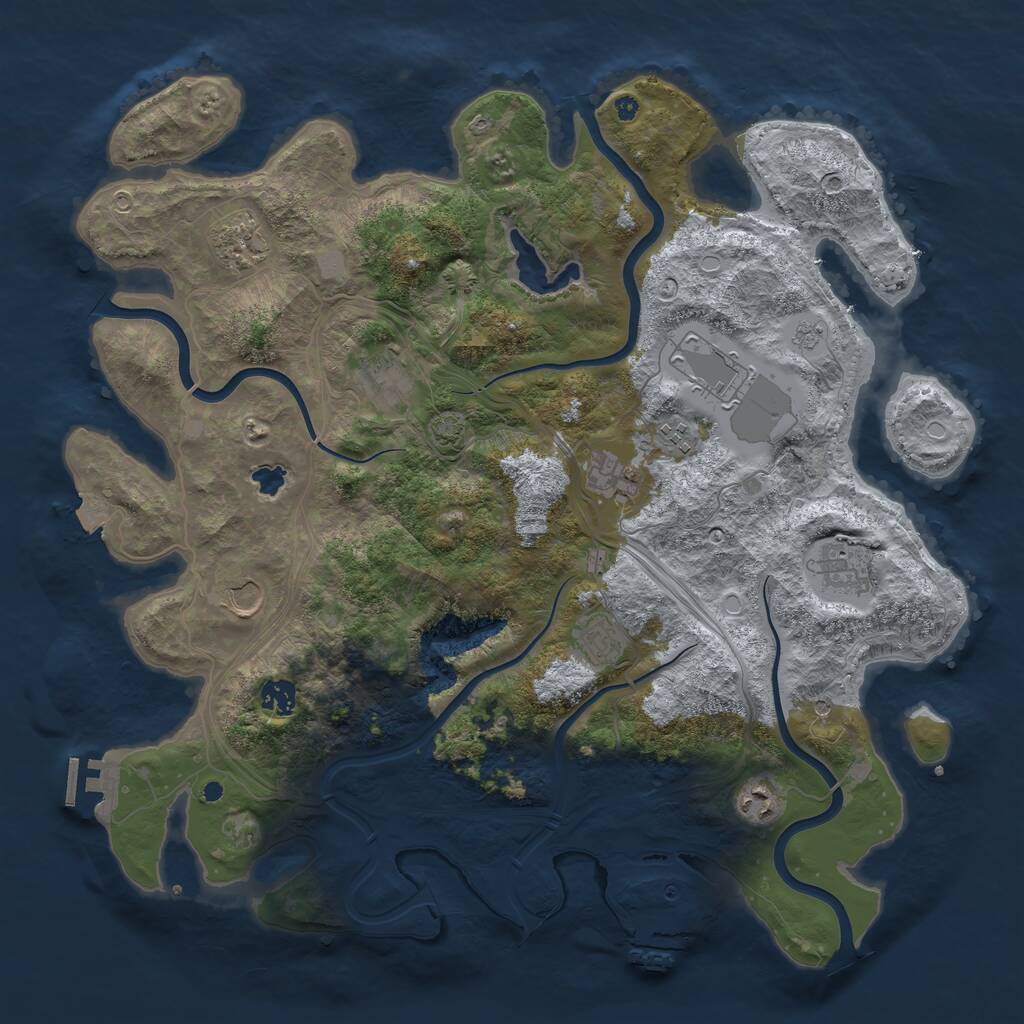 Rust Map: Procedural Map, Size: 4250, Seed: 80612566, 16 Monuments