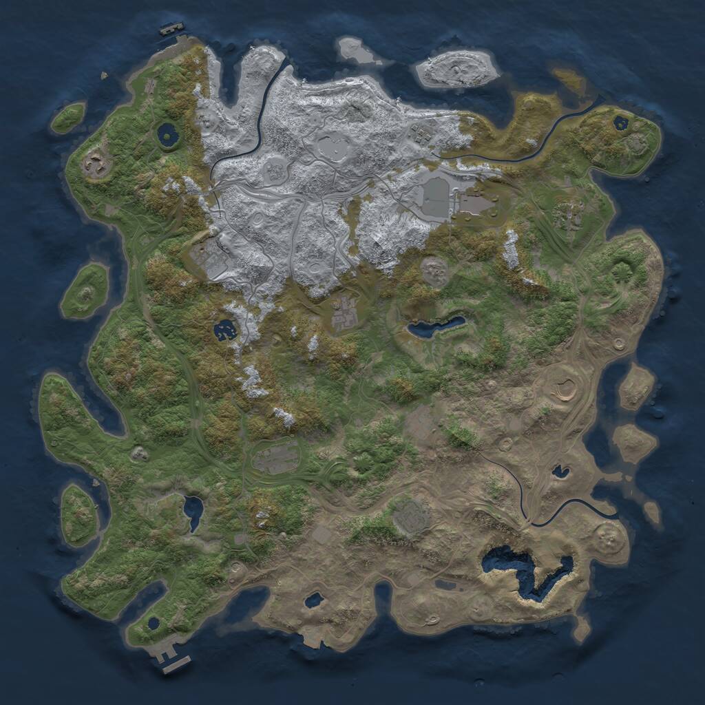 Rust Map: Procedural Map, Size: 4800, Seed: 865306056, 17 Monuments