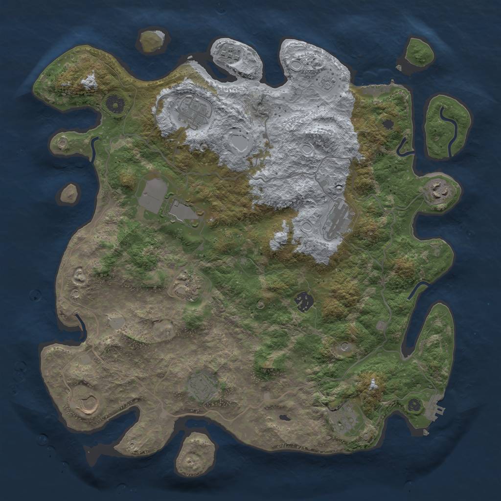Rust Map: Procedural Map, Size: 4000, Seed: 301220222, 19 Monuments