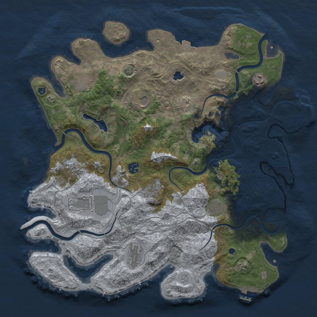 Rust Map: Procedural Map, Size: 4250, Seed: 21330, 16 Monuments