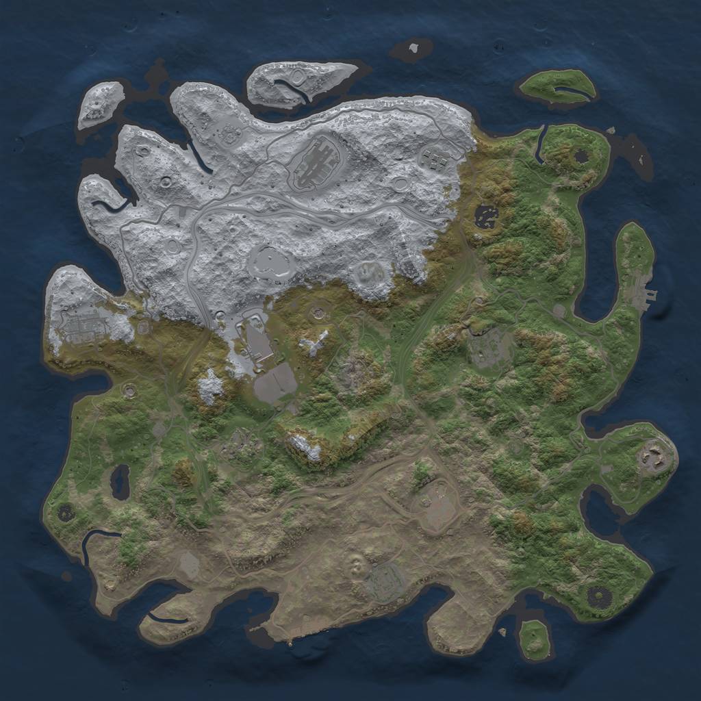 Rust Map: Procedural Map, Size: 4250, Seed: 775408546, 19 Monuments