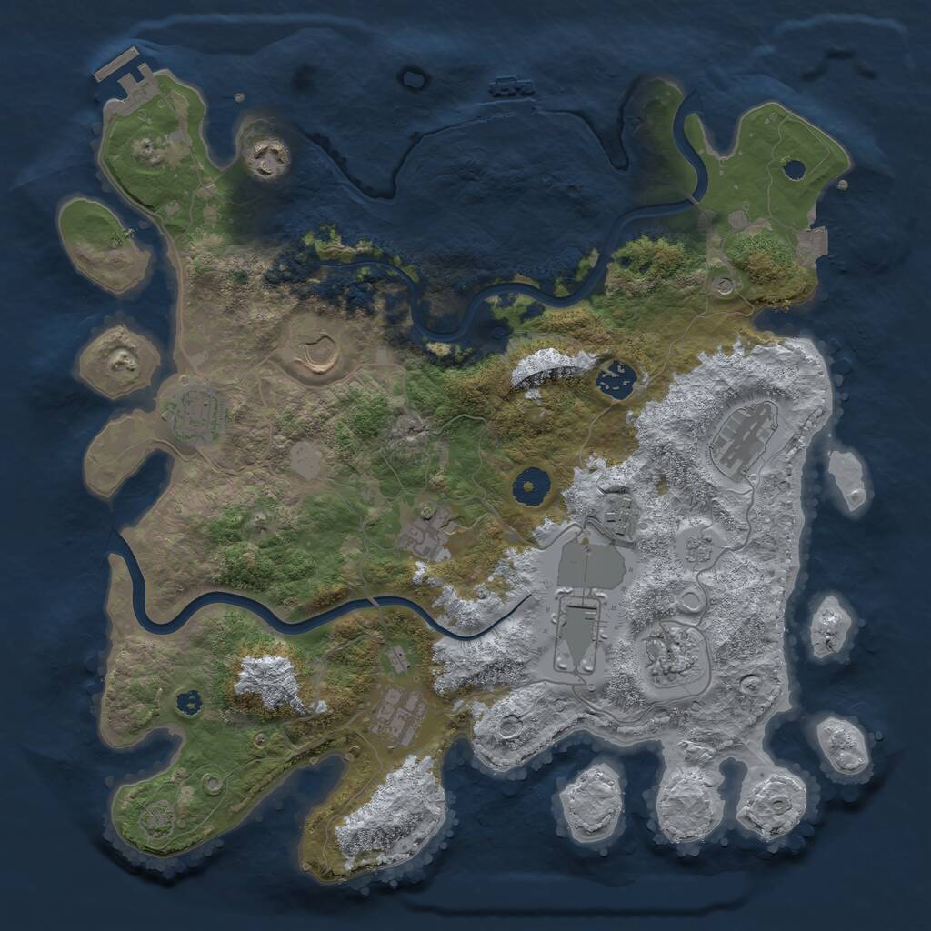 Rust Map: Procedural Map, Size: 3750, Seed: 200615291, 16 Monuments