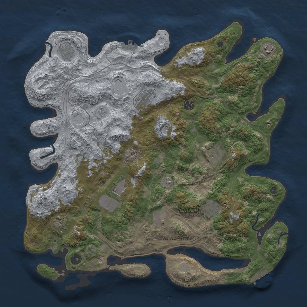 Rust Map: Procedural Map, Size: 4250, Seed: 3105, 19 Monuments