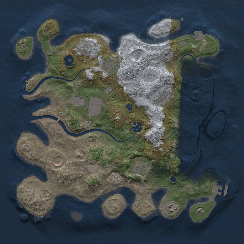 Rust Map: Procedural Map, Size: 3500, Seed: 5950346, 13 Monuments