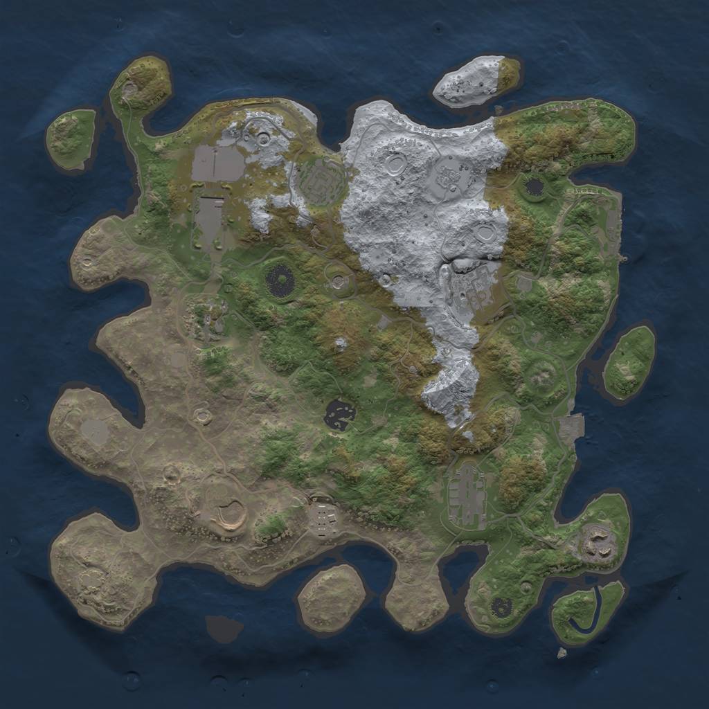 Rust Map: Procedural Map, Size: 3500, Seed: 5950346, 16 Monuments